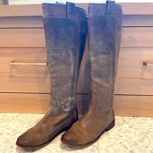FRYE tall riding boots. Grey/tan. Size 7.5/8